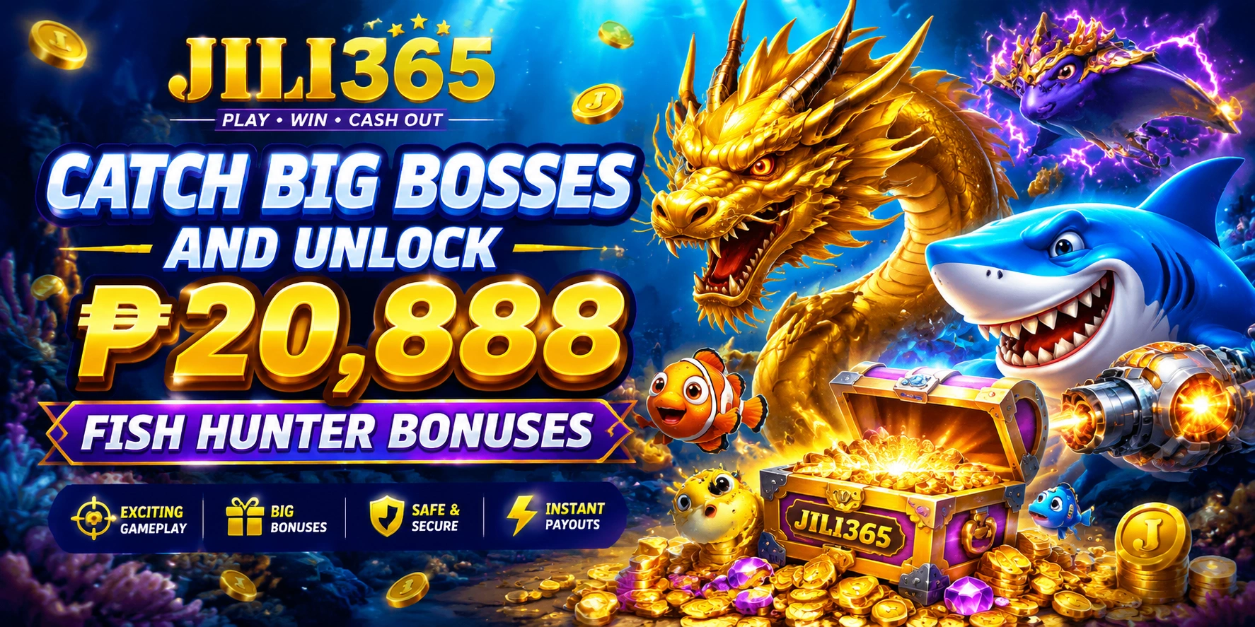 Fishing room action screen with colorful targets