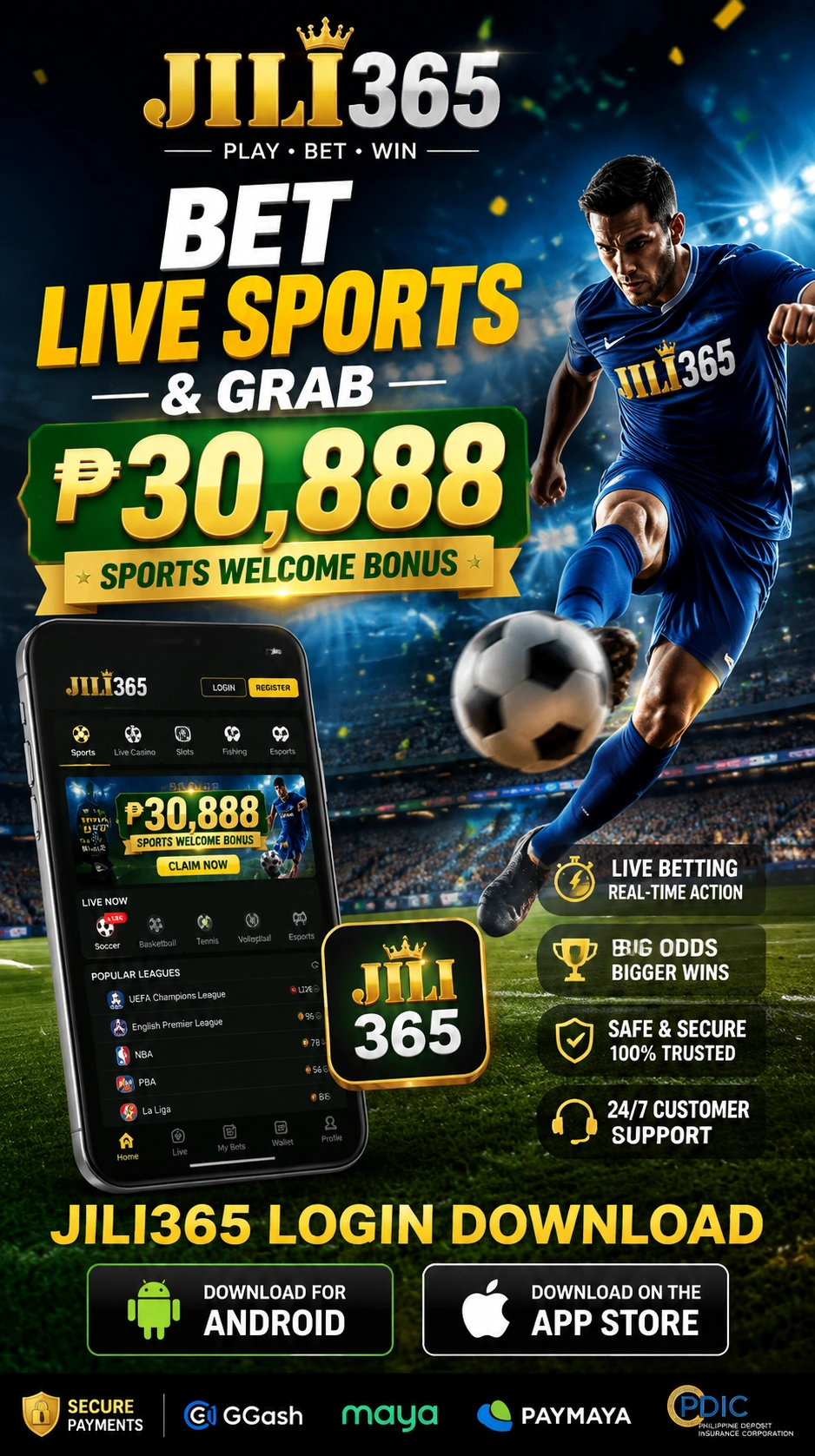 Sports promotion and welcome offer banner